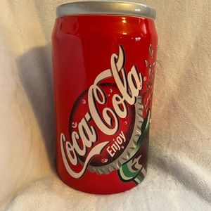 Vintage Coca Cola Ceramic Tab Top Soda Can Cookie Jar/Canister.